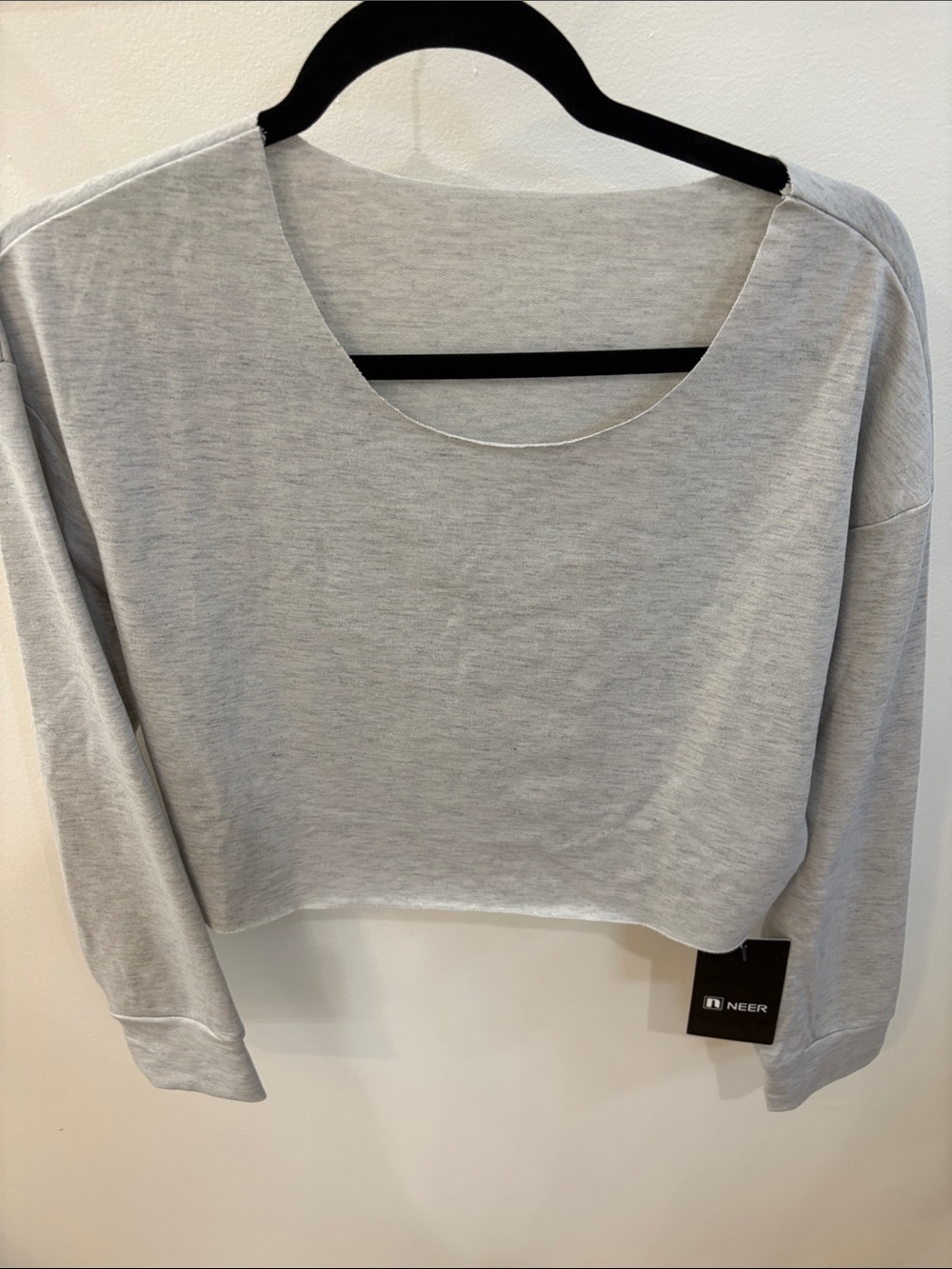 Women's Light Gray Crop Sweatshirt